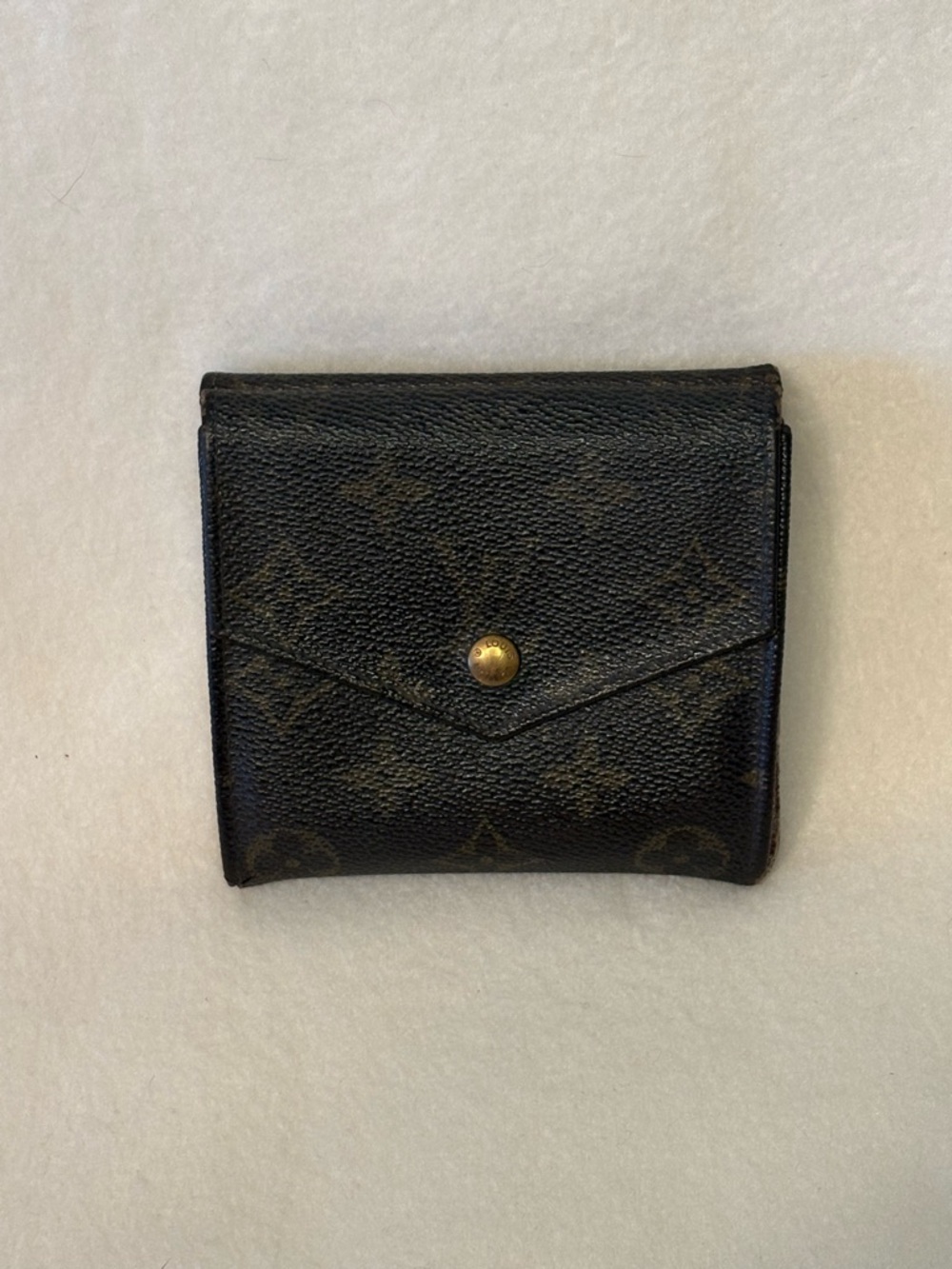 Louis Vuitton Monogram Compact Wallet in Dark Brown with Gold Snap